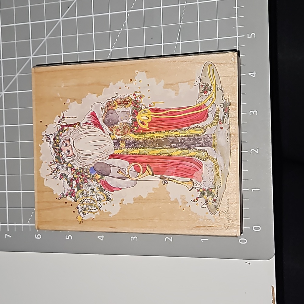 Olde English Santa Rubber Stamp